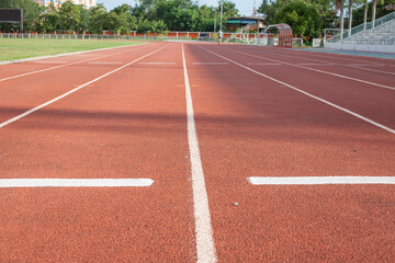 Running track in sport stadium.