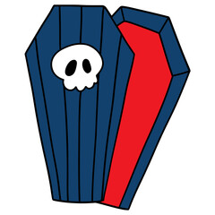 Halloween-coffin flat color design