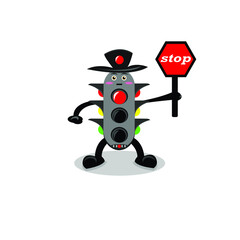 robot with traffic light