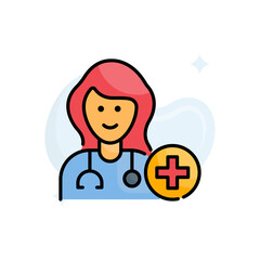 Naklejka premium Doctor vector filled outline icon style illustration. EPS 10 file