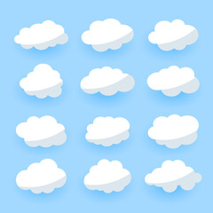 cartoon clouds collection of twelve