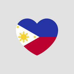 Philippines flag in heart shape vector love Philippines