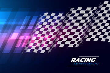 realistic wavy flag checkered background