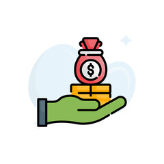 loan vector filled outline icon style illustration. EPS 10 file