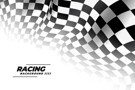 3d racing flag on white background