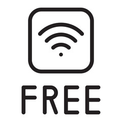 free wifi line icon