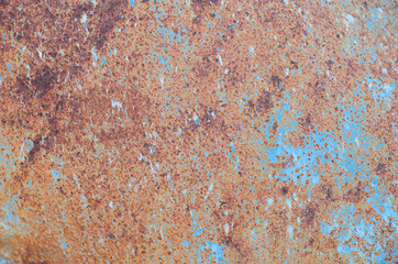 Rusty metal. Old rusty surface. Peeling paint.