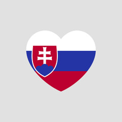 Obraz premium Slovakia flag in heart shape vector love Slovakia