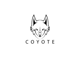 Logo design template, with coyote head icon