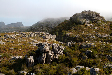 Fototapeta premium Cliffs on Table Mountain, South Africa