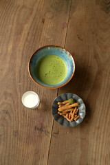 A cup of morning matcha keeps the trouble away.