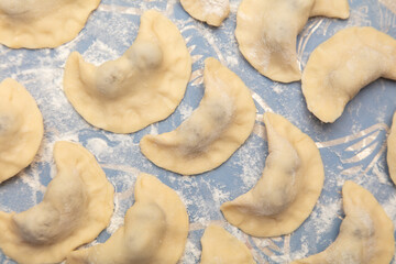 Close-up of dumplings with cherries.