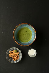 A cup of morning matcha keeps the trouble away.