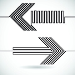 One Line Design . Vector Arrow Background.Abstract Geometrical illustration.