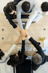 Teamwork relationship for successful business. - obrazy, fototapety, plakaty