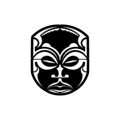 Tiki used as the Maori tattoo art. Sacred sign and symbols. Stock vector.