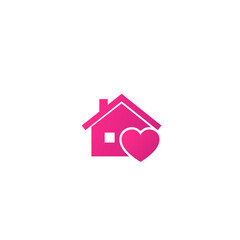 Obraz na płótnie Canvas home with heart logo, vector icon