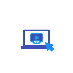 360 degrees video player icon on laptop screen