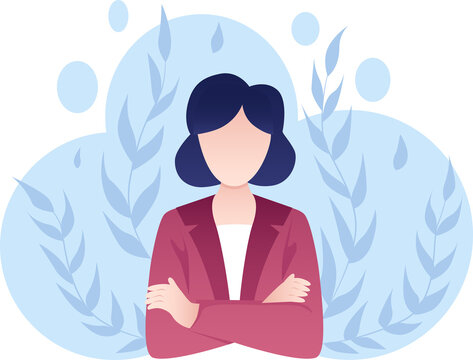 Business lady. Flat simle vector cartoon concept. 