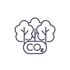 carbon offset and reducing co2 gas line icon