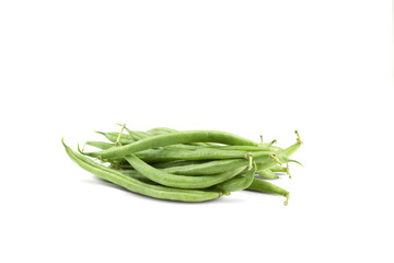 Beans. Green beans isolated on white background. Soy. Vegetarianism concept.