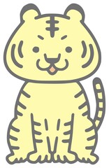 一匹のトラの全身のイラスト