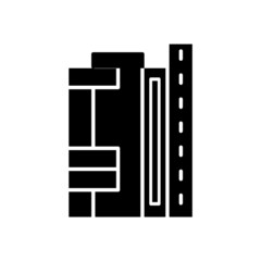 Skyscraper in Male glyph icon. Maldives architecture. Black filled symbol. Isolated vector illustration
