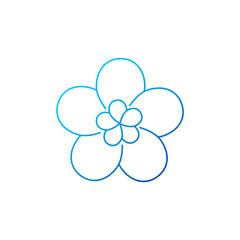 Tropical flower plumeria outline icon. Maldives nature. Exotic vacation. Isolated vector stock illustration