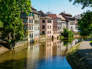 Channel in Petite France area, Strasbourg, France
