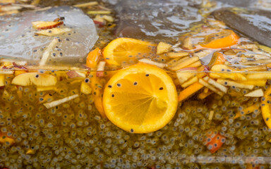 Tropical healthy fruit juice with mixing of various fruit and and herbal items