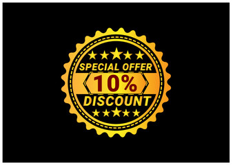 10% discount label and sale banner design template
