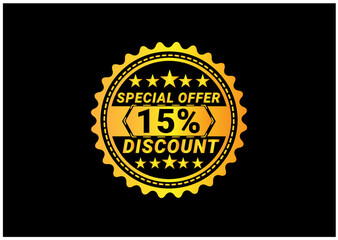 15% discount label and sale banner design template