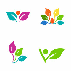 Leaf icon Vector Illustration design Logo template