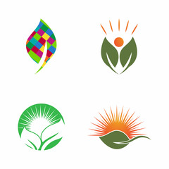 Obraz premium Leaf icon Vector Illustration design Logo template