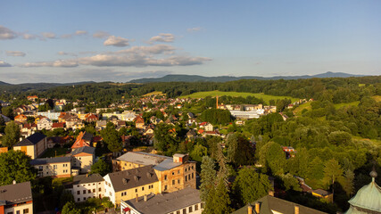 Obraz premium Jablonne v Podjestedi Basilica airview
