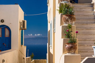 ギリシャ サントリーニ島のイアの白い街並みと風車 Aegean Wall Mural Aege Pespiero