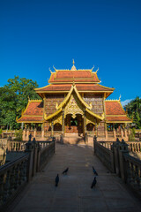 Fototapeta na wymiar Beautiful Thai temple culture in harmony with nature.
