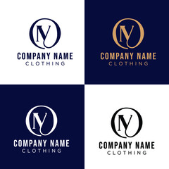 Letter N logo, Round shape,Blue, white black  & golden color