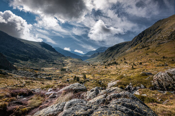 Beautiful french pyrenean landscape with incredible sky