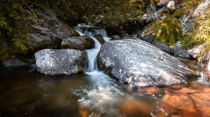 French pyrenean waterfall. Long time exposure.