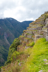 Archaeological remains of Machu Picchu located in the mountains of Cusco.