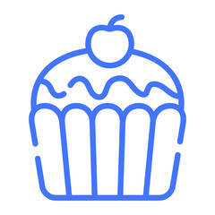 cupcake, Dessert line icon, vector design usa independence day icon.