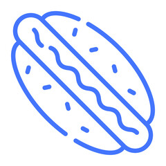 hotdog line icon, vector design usa independence day icon.