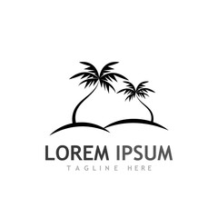 Palm tree summer logo template