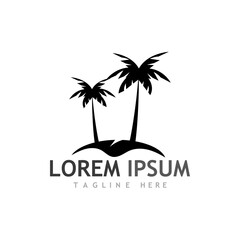 Palm tree summer logo template