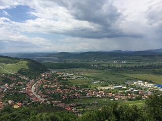 Fototapeta na wymiar view of the city from the Fortress. Deva. Romania