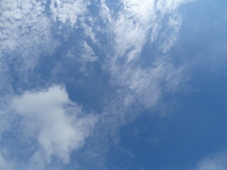 真夏の青い空と雲