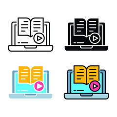 Distance education by online classroom and e-learning study platform. Distance training or online education service. online learning line icon. vector illustration. design on white background. EPS10