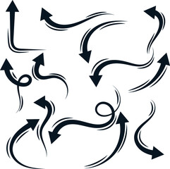 black and white arrows