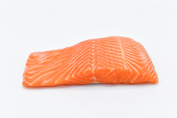 Salmon fillet for steak on white background